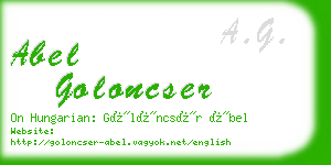 abel goloncser business card